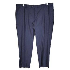 Baroni Dress Pant Men 46S x27" Super 150s Wool Classico American Blue Flat Front